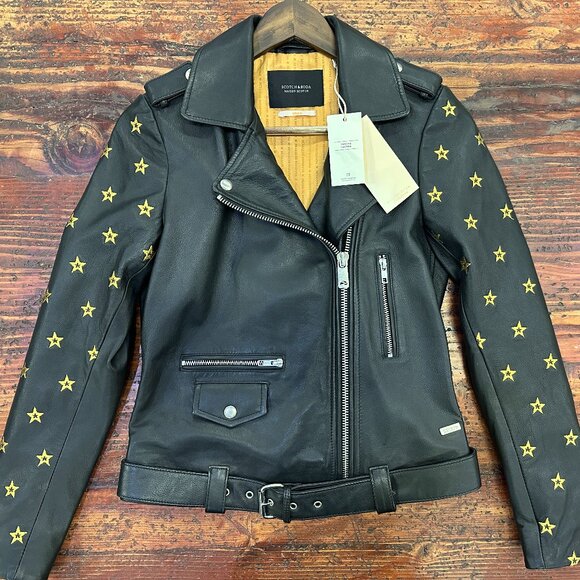 Scotch & Soda Black Leather Jacket - Picture 2 of 4